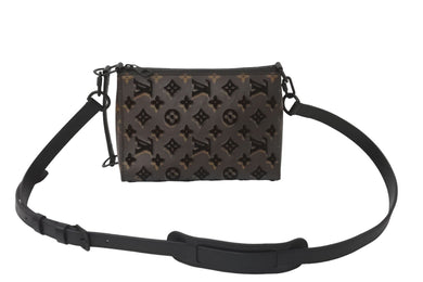 極美品 LOUIS VUITTON ルイヴィトン ショルダーバッグ M45070 トリアングル メッセンジャー モノグラムタフタージュ ブラウン ブラック 中古 59662