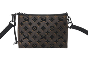 極美品 LOUIS VUITTON ルイヴィトン ショルダーバッグ M45070 トリアングル メッセンジャー モノグラムタフタージュ ブラウン ブラック 中古 59662
