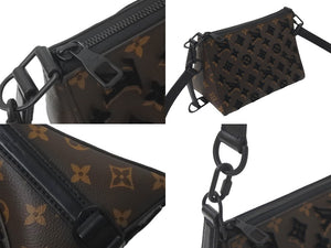 極美品 LOUIS VUITTON ルイヴィトン ショルダーバッグ M45070 トリアングル メッセンジャー モノグラムタフタージュ ブラウン ブラック 中古 59662