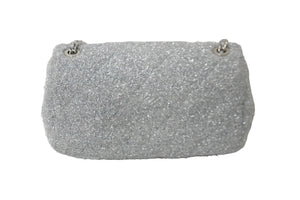 CHANEL シャネル ショルダーバッグ プールトゥグリッター Wチェーンマトラッセ 2017/18年AW シルバー 美品 中古 59675
