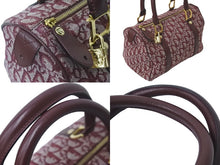 画像をギャラリービューアに読み込む, Christian Dior クリスチャンディオール ハンドバッグ トロッター 02-B0-0995 キャンバス レザー ボルドー 美品 中古 59678