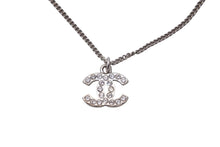 Load image into Gallery viewer, CHANEL シャネル ネックレス 10V ココマーク シルバー メタル ラインストーン チェーン 美品 中古 59681
