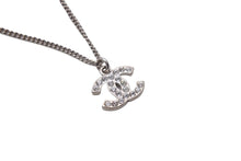 Load image into Gallery viewer, CHANEL シャネル ネックレス 10V ココマーク シルバー メタル ラインストーン チェーン 美品 中古 59681