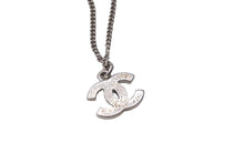 Load image into Gallery viewer, CHANEL シャネル ネックレス 10V ココマーク シルバー メタル ラインストーン チェーン 美品 中古 59681