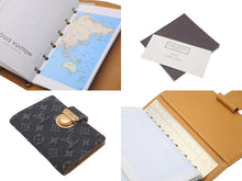 画像をギャラリービューアに読み込む, LOUIS VUITTON ルイヴィトン 手帳カバー R21038 アジェンダMM ブラック モノグラムデニム 美品 中古 59682