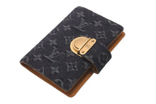画像をギャラリービューアに読み込む, LOUIS VUITTON ルイヴィトン 手帳カバー R21038 アジェンダMM ブラック モノグラムデニム 美品 中古 59682