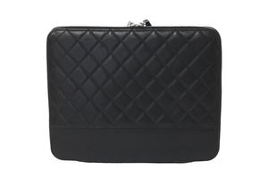 CHANEL シャネル タブレットケース ココマーク マトラッセ 14番台 2010年 ラムスキン ブラック シルバー金具 美品 中古 59689