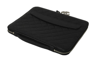 CHANEL シャネル タブレットケース ココマーク マトラッセ 14番台 2010年 ラムスキン ブラック シルバー金具 美品 中古 59689