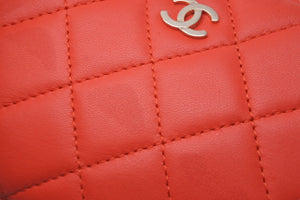 CHANEL シャネル ポーチ コスメポーチ トラベルポーチ マトラッセ ココマーク ラムスキン レッド 23005785 美品 中古 59691