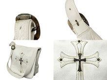 Load image into Gallery viewer, CHROME HEARTS クロムハーツ ショルダーバッグ メールバッグ ラージCHクロス クロスボール レザー ホワイト 良品 中古 59715