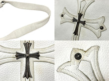 Load image into Gallery viewer, CHROME HEARTS クロムハーツ ショルダーバッグ メールバッグ ラージCHクロス クロスボール レザー ホワイト 良品 中古 59715