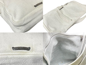 CHROME HEARTS クロムハーツ ショルダーバッグ メールバッグ ラージCHクロス クロスボール レザー ホワイト 良品 中古 59715