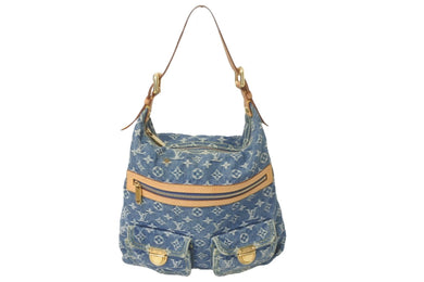 LOUIS VUITTON ルイヴィトン バギーGM モノグラムデニム ショルダーバッグ M95048 ブルー 良品 中古 59718