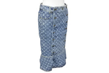 画像をギャラリービューアに読み込む, LOUIS VUITTON ルイヴィトン デニム マーメイド スカート モノグラム柄 ブルー コットン サイズ36 RW072W WLSK02CF7 美品 中古 59725