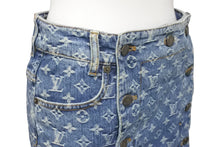 画像をギャラリービューアに読み込む, LOUIS VUITTON ルイヴィトン デニム マーメイド スカート モノグラム柄 ブルー コットン サイズ36 RW072W WLSK02CF7 美品 中古 59725