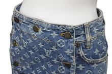 画像をギャラリービューアに読み込む, LOUIS VUITTON ルイヴィトン デニム マーメイド スカート モノグラム柄 ブルー コットン サイズ36 RW072W WLSK02CF7 美品 中古 59725