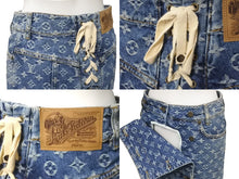 画像をギャラリービューアに読み込む, LOUIS VUITTON ルイヴィトン デニム マーメイド スカート モノグラム柄 ブルー コットン サイズ36 RW072W WLSK02CF7 美品 中古 59725