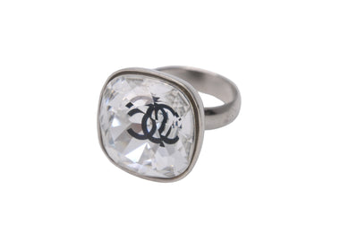 CHANEL シャネル リング 指輪 ココマーク B17B刻印 G-230925-15 クリスタル メタル シルバー イタリア製 14g 12号 美品 中古 59726