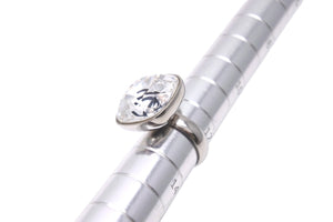 CHANEL シャネル リング 指輪 ココマーク B17B刻印 G-230925-15 クリスタル メタル シルバー イタリア製 14g 12号 美品 中古 59726