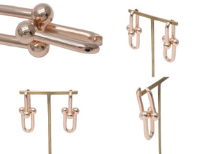 新品未使用 TIFFANY&Co. ティファニー ハードウェア エクストラ ラージ ピアス ピンクゴールド 63009024 K18 18.2g 中古 59731