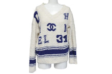 Load image into Gallery viewer, CHANEL シャネル ニット セーター 2019年SSプレコレクション DEAUVILLE BIARRITZ VENISE ボーダー P60704K46380 美品 中古 59739