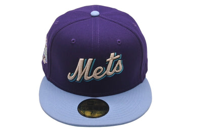 新品未使用 NEW ERA New york Mets ニューエラ ニューヨークメッツ キャップ パープル ブルー ブルーブリム 7 1/2 中古 59748