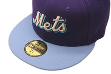 Load image into Gallery viewer, 新品未使用 NEW ERA New york Mets ニューエラ ニューヨークメッツ キャップ パープル ブルー ブルーブリム 7 1/2 中古 59748