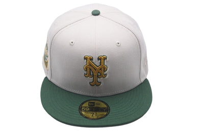新品未使用 NEW ERA New york Mets ニューエラ ニューヨークメッツ キャップ ベージュ グリーン グレーブリム 7 1/2 中古 59750