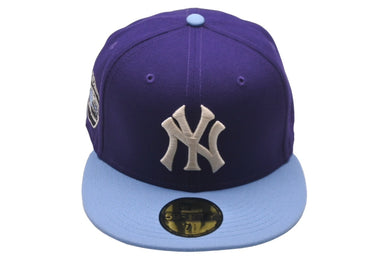 新品未使用 NEW ERA New york Yankees ニューエラ ニューヨークヤンキース キャップ パープル ブルーブリム 7 1/2 中古 59751