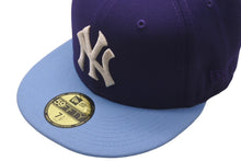 Load image into Gallery viewer, 新品未使用 NEW ERA New york Yankees ニューエラ ニューヨークヤンキース キャップ パープル ブルーブリム 7 1/2 中古 59751