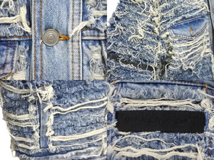 1017 ALYX 9SM × blackmeans アリクス ブラックミーンズ デニムジャケット ブルー コットン ダメージ加工 サイズL 美品 中古 59763
