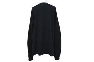 BALENCIAGA バレンシアガ 長袖Ｔシャツ 刺繍デザイン ダメージ加工 ブラック コットン サイズ4 PL32 699191 良品 中古 59769