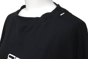 BALENCIAGA バレンシアガ 長袖Ｔシャツ 刺繍デザイン ダメージ加工 ブラック コットン サイズ4 PL32 699191 良品 中古 59769