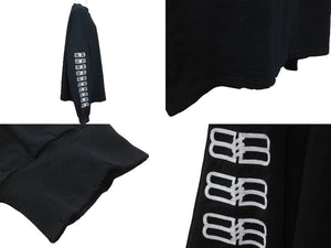 BALENCIAGA バレンシアガ 長袖Ｔシャツ 刺繍デザイン ダメージ加工 ブラック コットン サイズ4 PL32 699191 良品 中古 59769