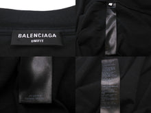 Load image into Gallery viewer, BALENCIAGA バレンシアガ 長袖Ｔシャツ 刺繍デザイン ダメージ加工 ブラック コットン サイズ4 PL32 699191 良品 中古 59769