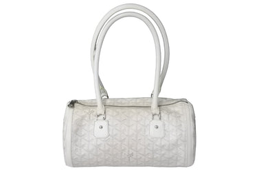 GOYARD ゴヤール ハンドバッグ 廃盤 キオスPM ヘリンボーン柄 ホワイト シルバー金具 良品 中古 59776