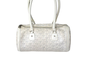 GOYARD ゴヤール ハンドバッグ 廃盤 キオスPM ヘリンボーン柄 ホワイト シルバー金具 良品 中古 59776