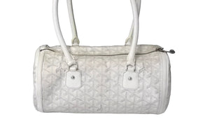 GOYARD ゴヤール ハンドバッグ 廃盤 キオスPM ヘリンボーン柄 ホワイト シルバー金具 良品 中古 59776