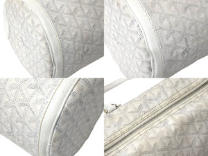 GOYARD ゴヤール ハンドバッグ 廃盤 キオスPM ヘリンボーン柄 ホワイト シルバー金具 良品 中古 59776