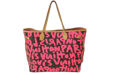 LOUIS VUITTON ルイヴィトン トートバッグ ネヴァーフルGM モノグラムグラフィティ フューシャ M93701 美品 中古 59778
