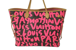 LOUIS VUITTON ルイヴィトン トートバッグ ネヴァーフルGM モノグラムグラフィティ フューシャ M93701 美品 中古 59778
