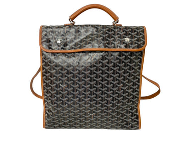 GOYARD ゴヤール バックパック サン レジェ ヘリンボーン柄 ブラック ブラウン 良品 中古 59779