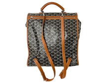 画像をギャラリービューアに読み込む, GOYARD ゴヤール バックパック サン レジェ ヘリンボーン柄 ブラック ブラウン 良品 中古 59779