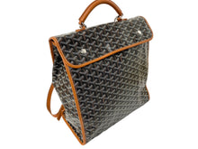 画像をギャラリービューアに読み込む, GOYARD ゴヤール バックパック サン レジェ ヘリンボーン柄 ブラック ブラウン 良品 中古 59779
