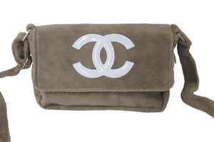 極美品 CHANEL シャネル ノヴェルティ パイル ショルダーバッグ ベージュ ココマーク ロゴ 斜め掛け 鞄 シルバー金具 中古 59781