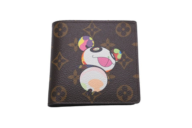 極美品 LOUIS VUITTON ルイ ヴィトン × 村上隆 コラボ 二つ折り財布 M61666 ポルトフォイユマルコ モノグラムパンダ 中古 59791