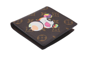極美品 LOUIS VUITTON ルイ ヴィトン × 村上隆 コラボ 二つ折り財布 M61666 ポルトフォイユマルコ モノグラムパンダ 中古 59791