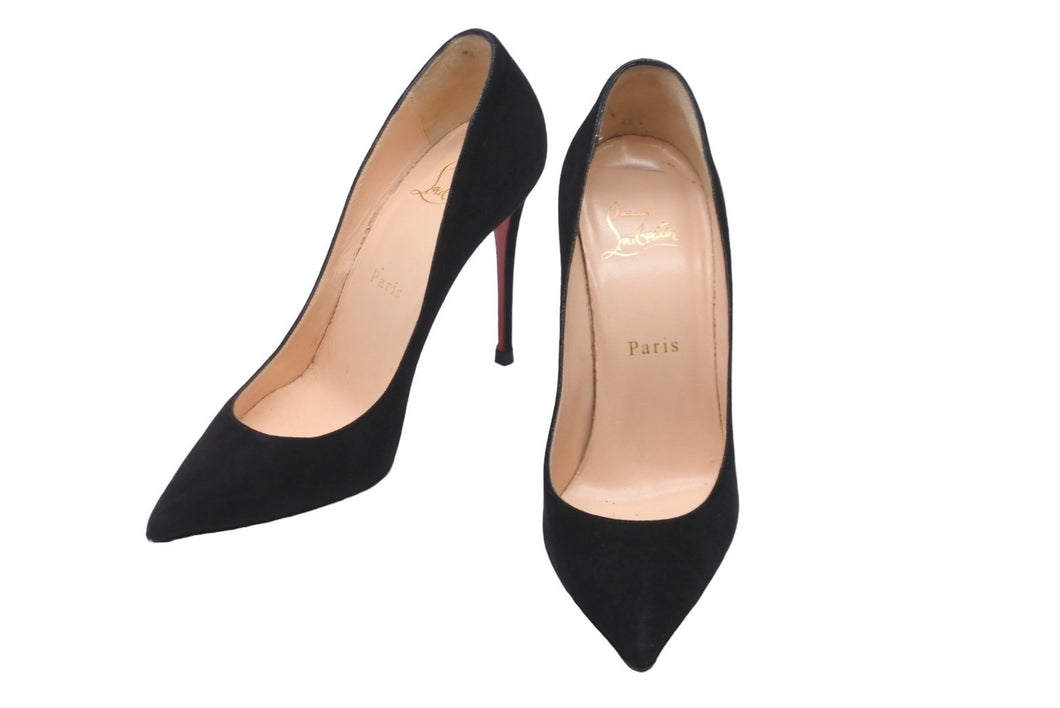 Christian Louboutin クリスチャンルブタン パンプス ハイヒール ブラック レッド スウェード サイズ36 1/2 美品 中古 59807