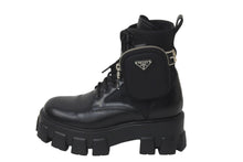 画像をギャラリービューアに読み込む, PRADA プラダ モノリスブーツ ブラック ポーチ付き Re-Nylon レザー 1T255M_3LJS_F0002_F_B055 サイズ37 美品 中古 59808