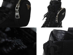 PRADA プラダ モノリスブーツ ブラック ポーチ付き Re-Nylon レザー 1T255M_3LJS_F0002_F_B055 サイズ37 美品 中古 59808